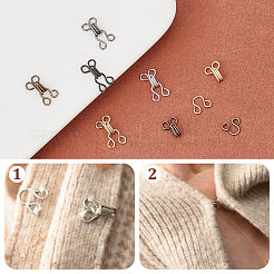 200 набор 5-х цветных латунных крючков и петель для одежды KK-NB0003-09