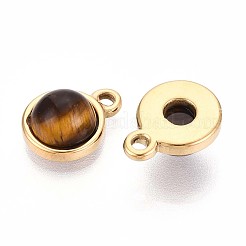 Натуральный тигровый глаз полукруглые подвески&nbsp;STAS-N109-213E-G