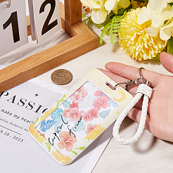 Пластиковые держатели для визиток с цветочным узором&nbsp;AJEW-WH20020-069