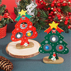 2 set di 2 decorazioni natalizie in legno colorate per bambini&nbsp;DJEW-GF0001-62