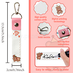 Брелок для ключей из искусственной кожи и хлопка с именным маркером AJEW-WH0514-001