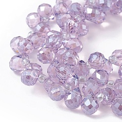 Прозрачные стеклянные бусины гальваническим пряди EGLA-F152A-PL05