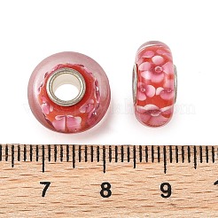 Perles européennes en verre filé et à âme en laiton&nbsp;LAMP-P019-01P-16