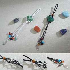 12шт крыло плетеный нейлоновый шнур макраме мешочек кулон украшения AJEW-SW00009-04