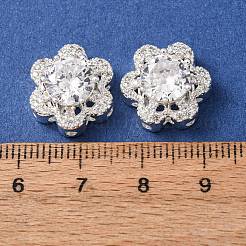 Messing Micro Pave klare Zirkonia Perlen&nbsp;CU-CBAEC99-32S-01