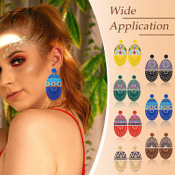 7 пара деревянных сережек-гвоздиков 7 стилей&nbsp;EJEW-TA0001-51