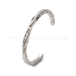 Браслеты-манжеты из нержавеющей стали 304 для женщин&nbsp;BJEW-D361-01P