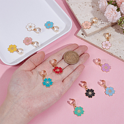 12 шт. подвеска-стетоскоп из сплава с эмалью и цветком HJEW-OC00205