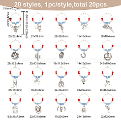 20 Stück Weinglas-Anhänger aus Legierung im Cowboy-Stil mit Glasperlen.&nbsp;AJEW-BC0003-77