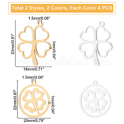 16 шт. 2 полых подвески из нержавеющей стали 201&nbsp;STAS-DC0001-01