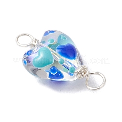 Подвески-сердечки ручной работы из стеклянной эмали&nbsp;PALLOY-JF04263-02