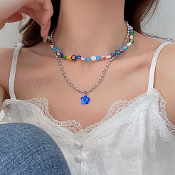 35 pz. 7 perline di lampwork trasparenti fatte a mano&nbsp;LAMP-BT0001-04