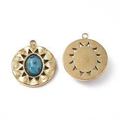 Подвески из натурального агата с вакуумным покрытием pvd 201 из нержавеющей стали STAS-C064-VC876