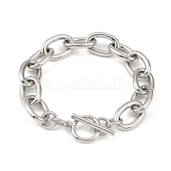 304 Edelstahl-Kabelkettenarmbänder für Damen&nbsp;BJEW-C129-08B-P