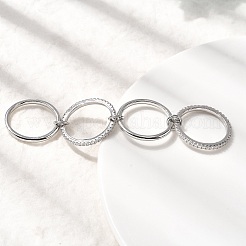 Латунные микро проложить пальцев кольца кубического циркония RJEW-P166-11P-01