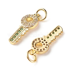 Латунные подвески из зеленого и прозрачного кубического циркония с микропаве&nbsp;ZIRC-P094-02G-RS