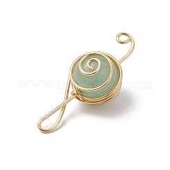 4 pz 4 stili ametista naturale e corniola e avventurina verde e quarzo rosa pendenti rotondi avvolti in filo di rame&nbsp;PALLOY-TA00248-01