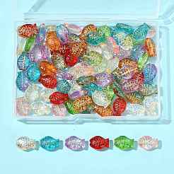 80 шт. 10-цветные гальванизированные и золотистые металлические стеклянные бусины EGLA-FS0001-57