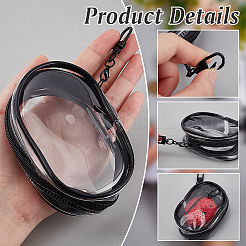 4 шт. 2 цвета овальные прозрачные ПВХ мини-органайзеры для кабелей на молнии AJEW-PH0012-02