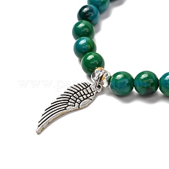 Synthetisches Chrysokoll & nicht magnetisches Hämatit-Stretch-Armband-Set für Männer-Frauen-Geschenk&nbsp;BJEW-JB06727