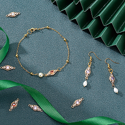 24 шт. 4 стильные латунные микро паве кубического циркония звенья соединители&nbsp;KK-PH0002-38