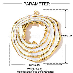 Большие эмалевые подвески из нержавеющей стали 304 STAS-OY002-80G-01