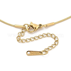 Ожерелья из нержавеющей стали 304 с тройным кулоном в виде сердца и круглой цепочкой-змейкой&nbsp;NJEW-H044-02G