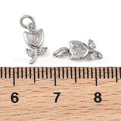 Breloques en laiton Shegrace avec micro-pavé de zircone cubique transparente&nbsp;XGRQ4N295-706P
