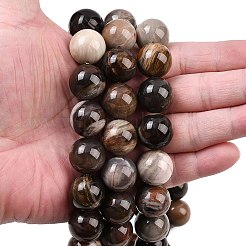 Природные окаменелое дерево бисер пряди&nbsp;G-L648-A03-16mm-02