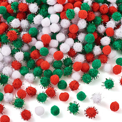 600 stücke 6 farben weihnachten handgemachte diy puppe handwerk pom pom garn pom pom bälle&nbsp;AJEW-TA0003-34
