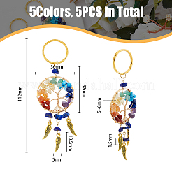 5шт 5 стиля брелок с драгоценными камнями KEYC-NB0001-68
