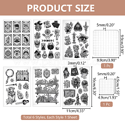 6 лист 6 стиля ПВХ пластиковые прозрачные штампы DIY-PH0021-87A