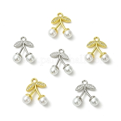 6шт 2 цвета латунные микропаве прозрачные кубические циркониевые подвески KK-CJ0003-19