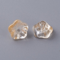 電気メッキガラスビーズ  朝顔  ナバホホワイト  8.5x8x5.5mm  穴：1mm&nbsp;LS-EGLA-I012-A05