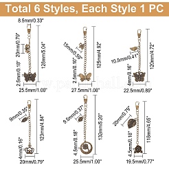 6 шт. 6 брелки из сплава в тибетском стиле AJEW-WR0001-27