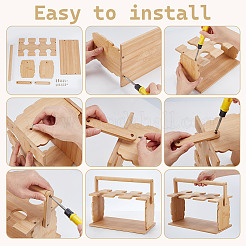 6 estante para copas de vino de madera.&nbsp;ODIS-WH0030-115
