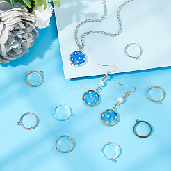 40шт 5 цвета стойка с покрытием латунь открытая задняя часть база&nbsp;KK-PH0004-68