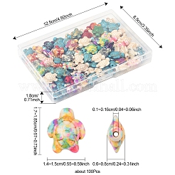 100 шт. 13 вида синтетических бирюзовых бусин G-FS0005-87