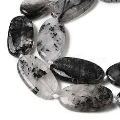 Натуральный турмалированный кварц / черный рутиловый кварц&nbsp;G-D365-C02