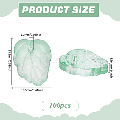 100 шт. двухцветные прозрачные стеклянные подвески на осеннюю тематику&nbsp;GLAA-PH0003-84B