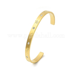 Manschettenarmreifen aus 304 Edelstahl&nbsp;BJEW-P348-02A-G