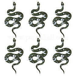 Sunnyclue 1 boîte de 12 breloques serpent en acrylique style gothique boa breloques animales à dos plat étoile lune coeur breloques pour la fabrication de bijoux breloque nail art collier boucles d'oreilles porte-clés fournitures de bricolage