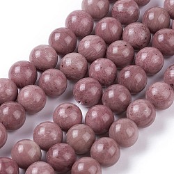 Natural Rhodonite Beads Strands, Round, 10mm, Hole: 1mm, about 35~36pcs/strand, 14.96 inch(38cm)