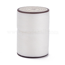ラウンドワックスポリエステル糸ストリング  マイクロマクラメコード  ツイストコード  革縫い用  ホワイトスモーク  0.8mm  約54.68ヤード（50m）/ロール