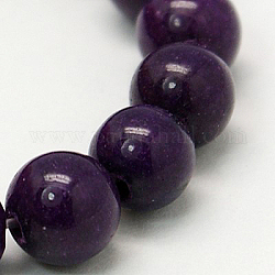 Natur Mashan Jade runde Perlen Stränge, gefärbt, Indigo, 4 mm, Bohrung: 1 mm, ca. 98 Stk. / Strang, 15.7 Zoll
