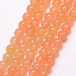 Chapelets de perle d'aventurine rouge naturel, ronde, 3~3.5mm, Trou: 0.7mm, Environ 115~125 pcs/chapelet, 16 pouce