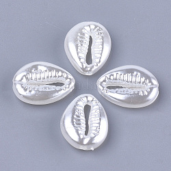 Imitazione acrilico perla perline, forma di conchiglia di ciprea, bianco, 18x13.5x5mm, foro: 1.8mm, circa 730pcs/500g