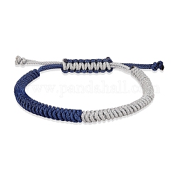 Bracciale intrecciato con fili di nylon, Bracciale regolabile con cordino dell'amicizia per donna, blu royal, diametro interno: 2-1/8~3-1/8 pollice (5.5~8 cm)