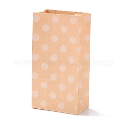 Rechteckige Kraftpapiertüten, keine Griffe, Geschenk-Taschen, Tupfenmuster, rauchig, 9.1x5.8x17.9 cm