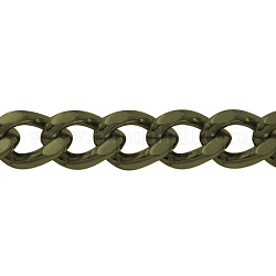 Железа скручены цепи, без никеля , граненые и овальные, античная бронза, 5.4x4x1 мм